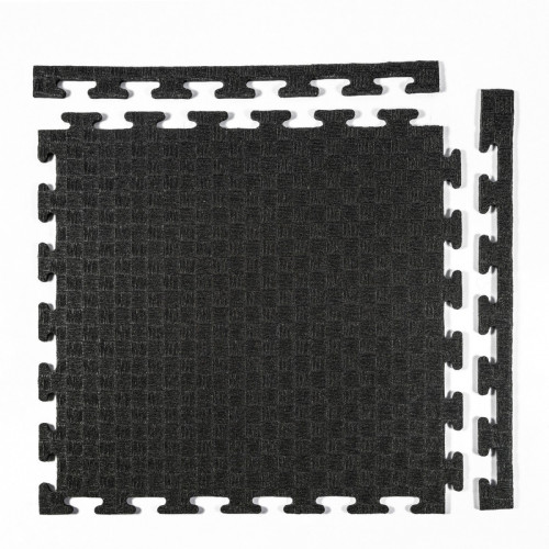 Черный мат-пазл 50х50 см, 8 мм для фитнес-зоны